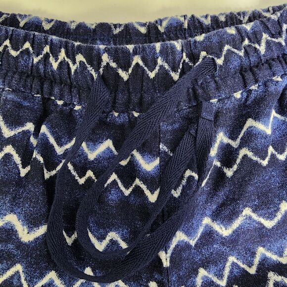 Old Navy Womens Shorts Small Blue Chevron Casual Linen Blend Pockets Drawstring - Picture 5 of 8